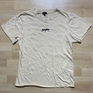 Cream Short Sleeve Tee by Stussy